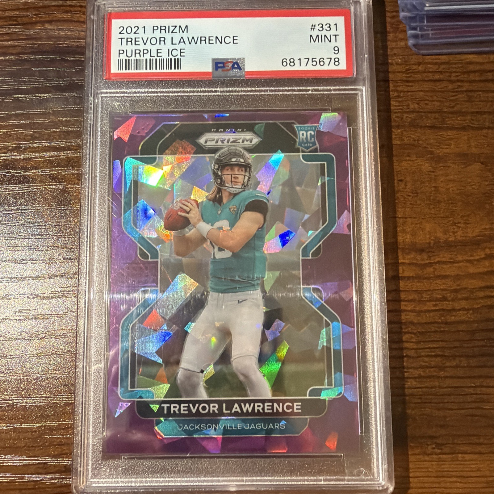 2021 Panini Prizm Trevor Lawrence PSA 9 331 Purple Ice Prizm /225 Jaguars rookie