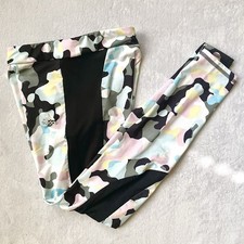 Adidas Kids Girls 10-12 Allover Pastel Camo Print Leggings Y2K