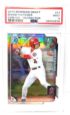 2015 Bowman Draft CHROME REFRACTOR DAVID FLETCHER Baseball Card PSA 9 MINT