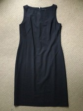 THEORY USA classic black sleeveless wool stretch sheath dress Women’s 10