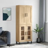 Schmales Highboard Sonoma-Eiche 69,5X34X180 Cm Holzwerkstoff