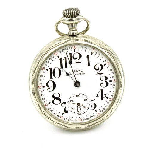 Antique Hamilton Railroad Grade Open Face 21j 16s Men's Pocket watch #WB4658-2