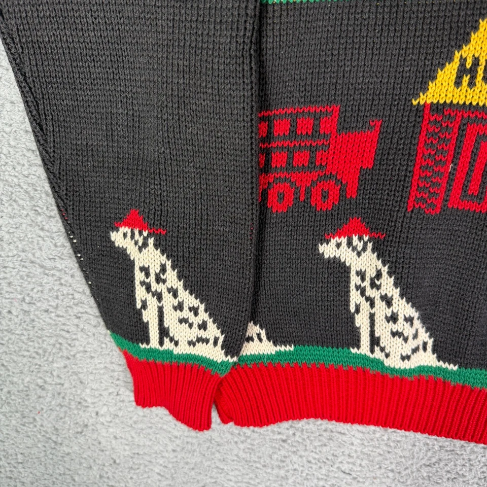 Suéter tejido Fire House vintage para mujer pequeño suéter dálmata cuello loft Foto 4 de 4