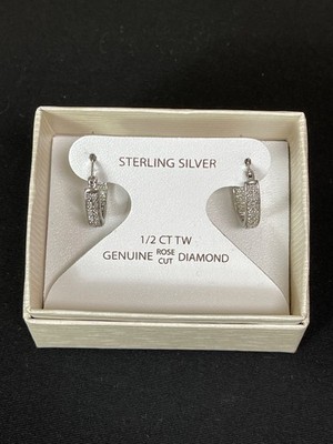 Victoria Townsend 1/2 CT CW 925 Sterling Silver Genuine Diamond Hoops