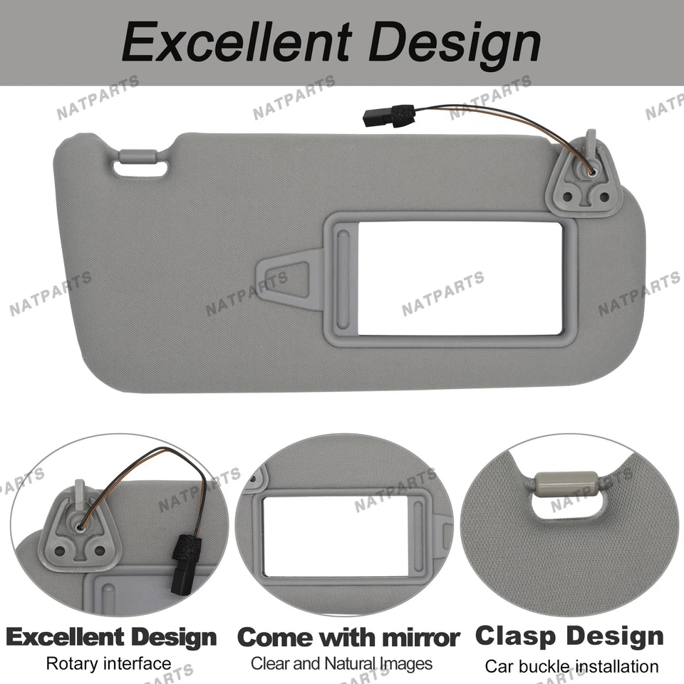 Parasol lateral derecho pasajero con luz para Hyundai Elantra 2007-2010 852202H1618M Foto 3 de 4