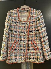 CHANEL 2015 Fantasy Multicolor Tweed Jacket Cotton Size 36