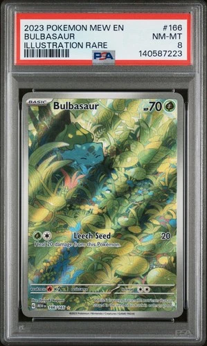 Bulbasaur 166/165 Illustration Rare 151 Pokemon PSA 8