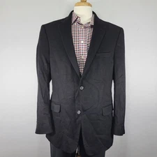 JOS A BANK Men's Sport Coat Blazer Two Button Black 100% Cashmere Size 44L