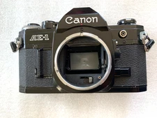 Canon AE-1 Black 35mm SLR Film Camera Body Only-Tested and working
