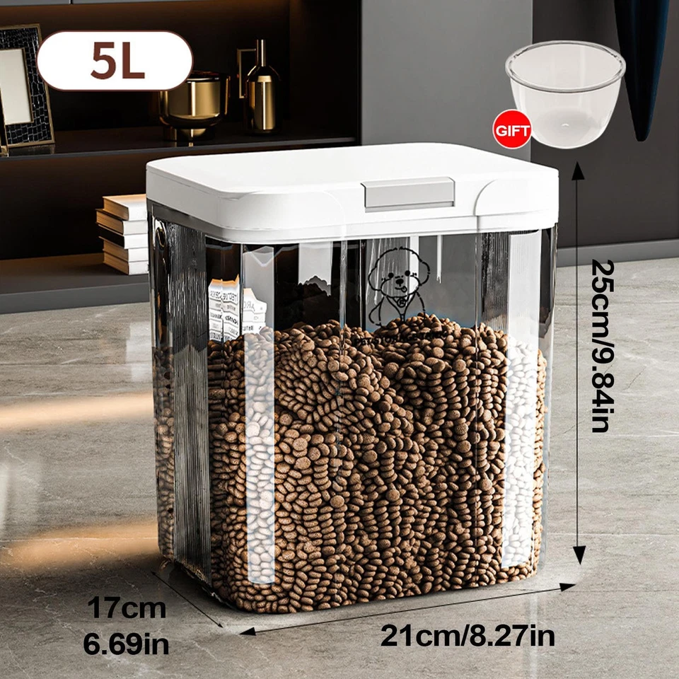 Contenedor de comida para perros hermético transparente increíble almacenamiento de alimentos para mascotas de fácil acceso Foto 2 de 4