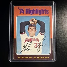 Topps 1975 Nolan Ryan #5 '74 Highlights Los Angeles Angels Baseball Extra