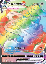 Pokémon TCG Snorlax VMAX 206/202 Rainbow Full Art Holo Ultra Rare S&S NM