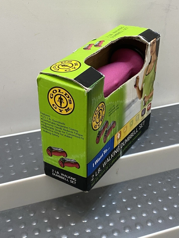 Par de mancuernas y mancuernas aeróbicas Golds para caminar de gimnasio de 2 lb ROSA Foto 2 de 4