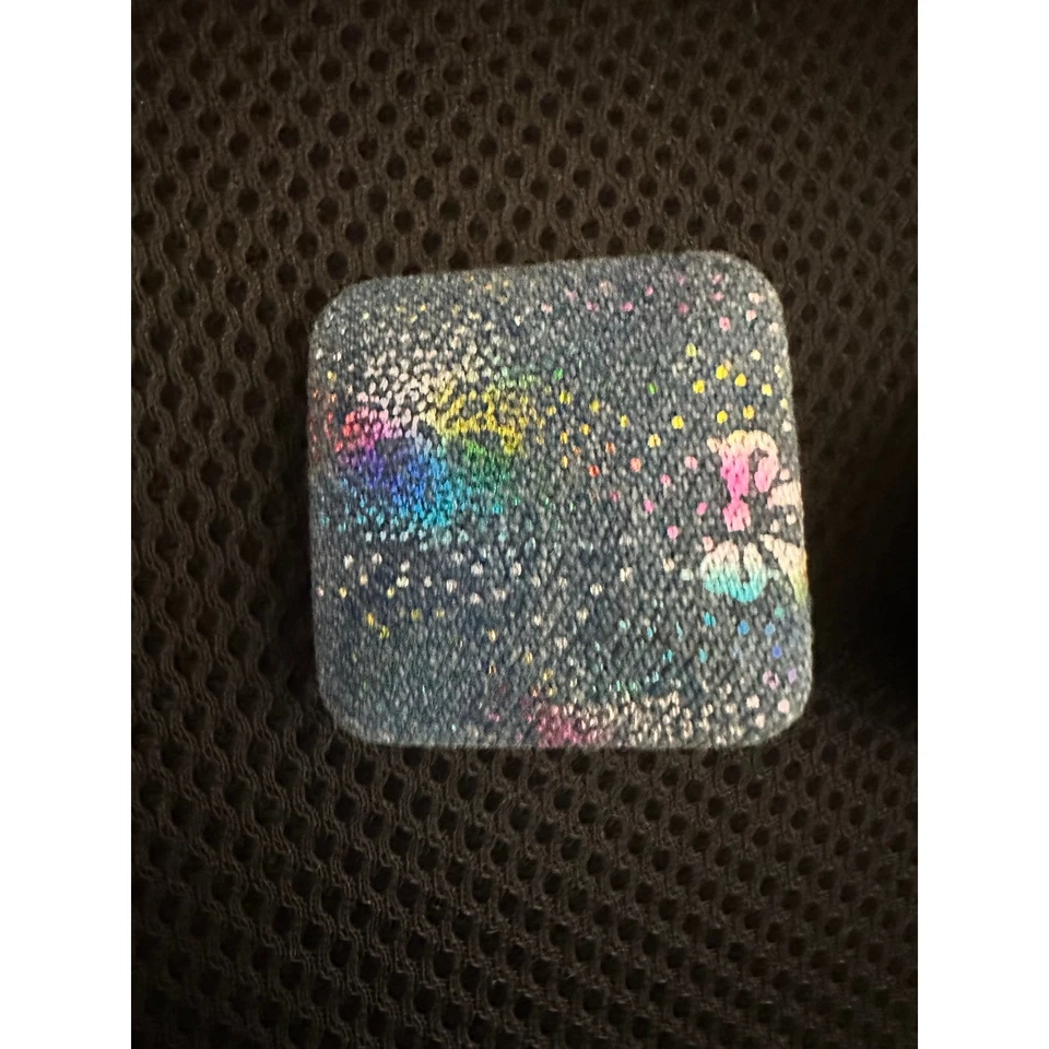 Square Blue Denim Iridescent Post Earrings Statement Jewelry Fashion Accessory Foto 3 de 4