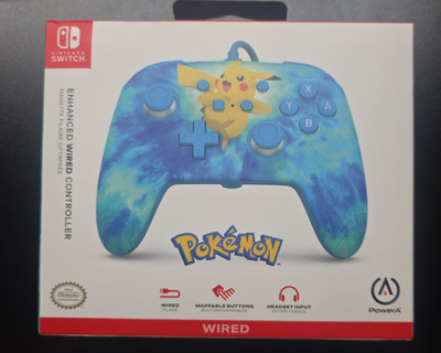 Brand New PowerA Enhanced Wired Controller Tie Dye Pikachu Nintendo Switch