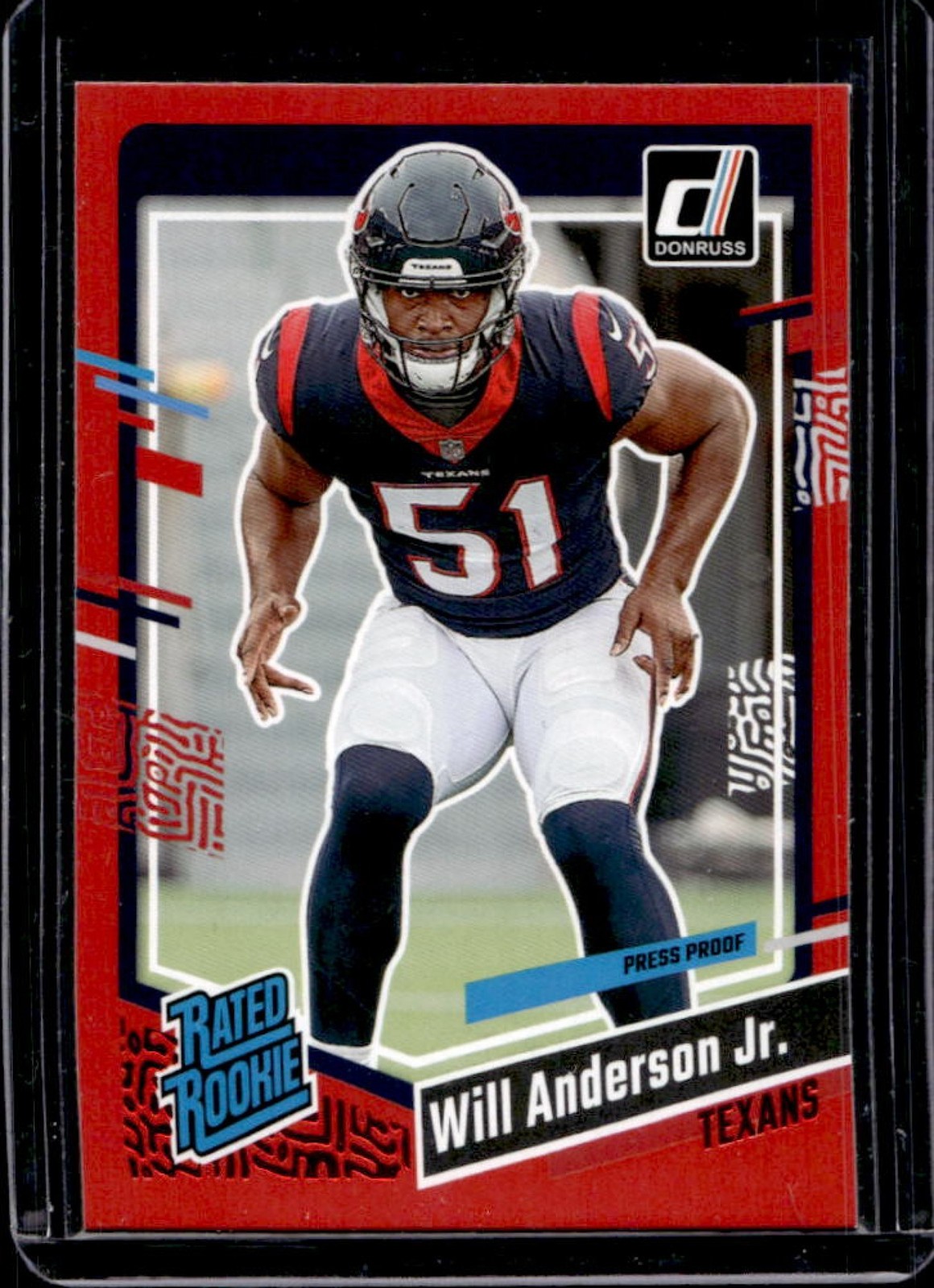 2023 Donruss Will Anderson Jr. Press Proof Red Rated Rookie #342 Texans