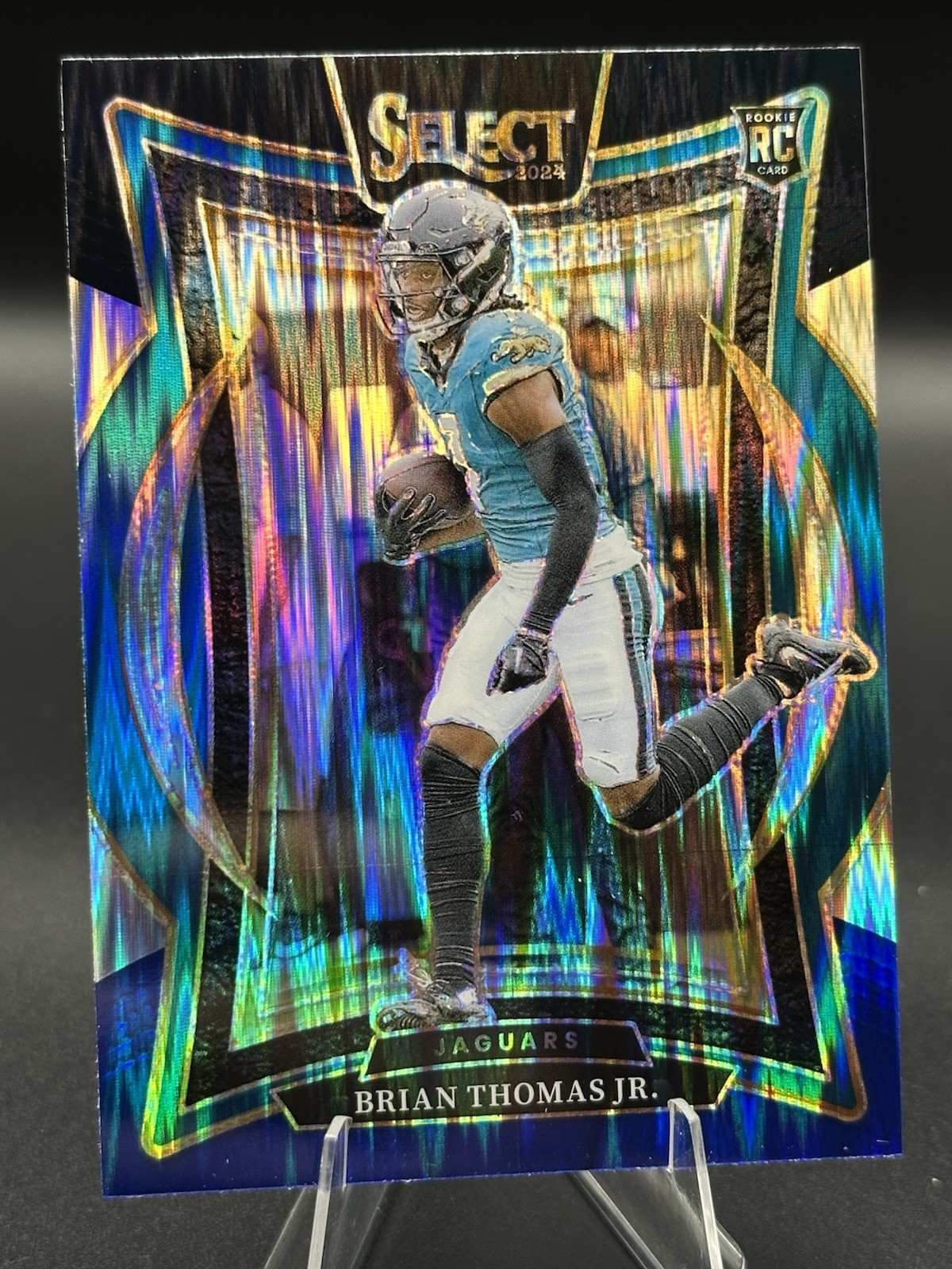 2024 Panini Select - Concourse Brian Thomas Jr. #91 Black & Blue Shock Prizm...