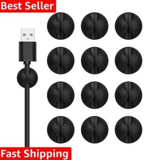 Cord Holder , 12PCS Black Adhesive Cord Organizer Charger Holder Wire Managem...