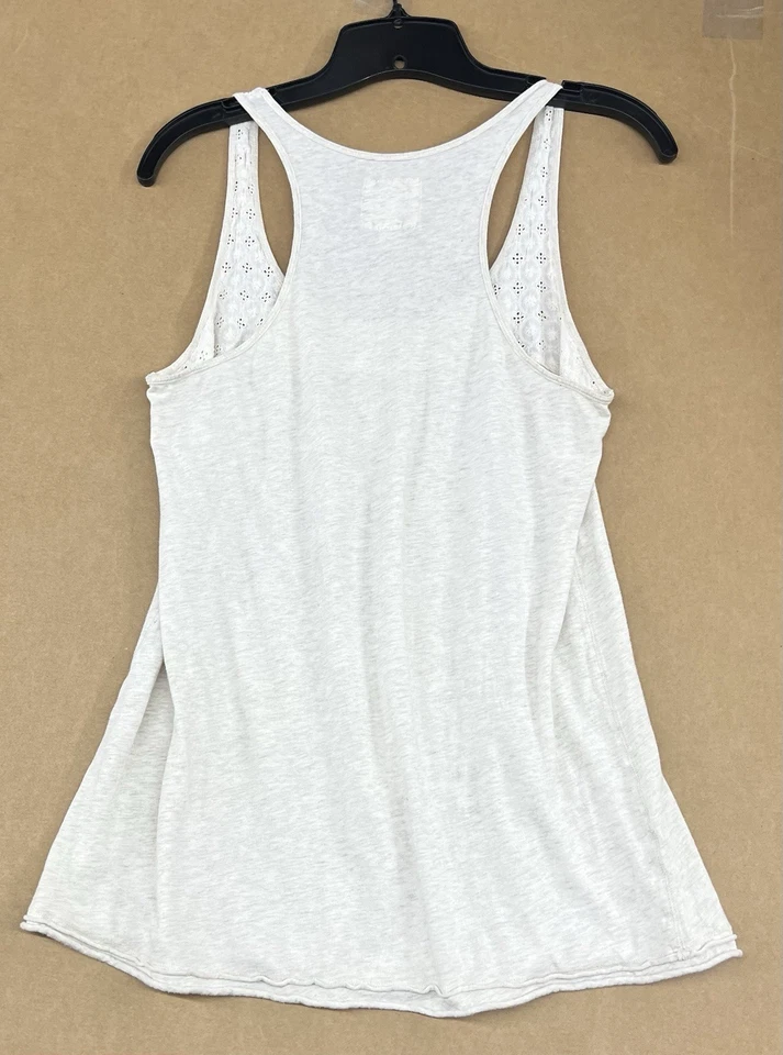 复古 Hollister 背心上衣 Racerback 米色 100% 棉娃娃女式 L 码 Y2K — 第 4/4 张图片