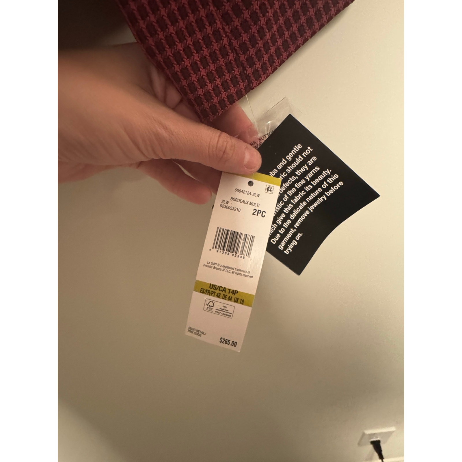 Le Suit Women's Pink Contrast Trim Printed Skirt Suit NWT Size 14P