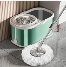 360° Spining Mop and Bucket Set for Cleaning with Extra Refills, (Green)