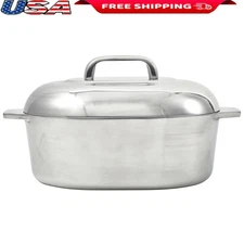 Cajun Cast Aluminum Oval Roaster W/ Lid Nonstick Oven Safe Cooking Essential New