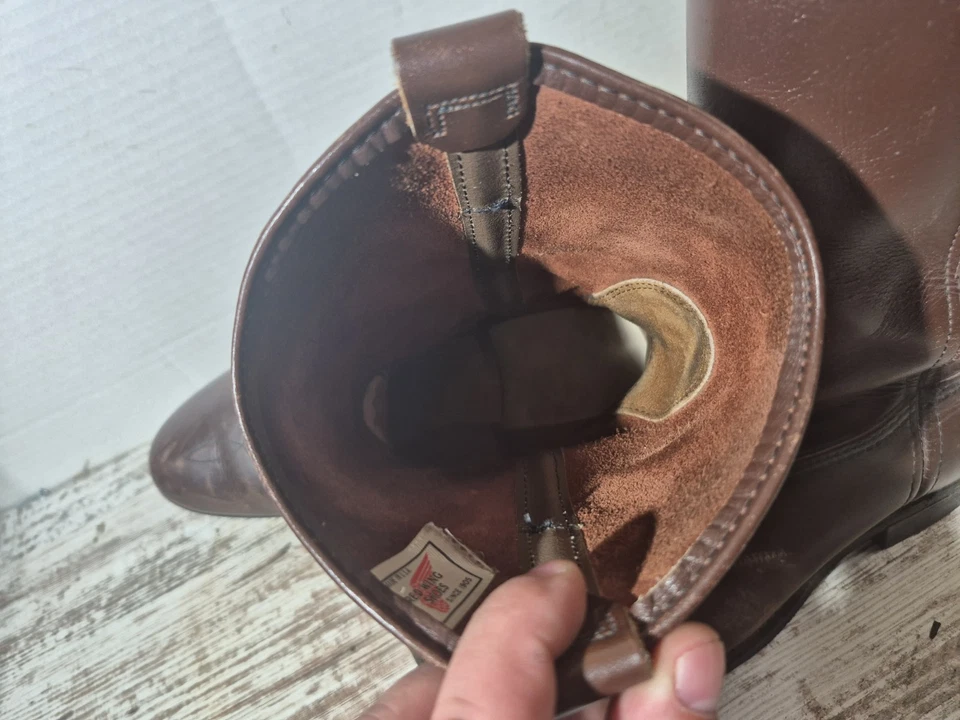 Мужские ковбойские рабочие ботинки Red Wing коричневые СМАЗАННЫЕ МАСЛОМ кожа вестерн со стальным носком 12 - Изображение 3 из 4