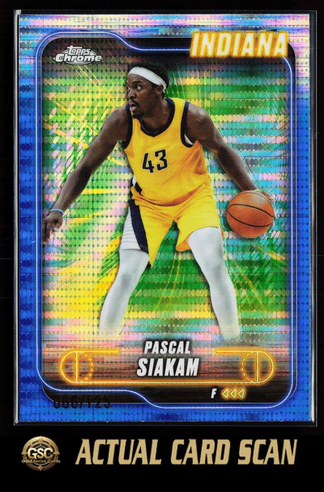 2024-25 Topps Chrome Pascal Siakam #64 Blue Sonar Refractor #/125 Indiana Pacers
