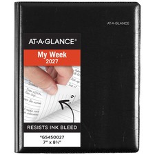 AT-A-GLANCE DayMinder Executive 2027 Refillable Weekly Monthly Planner, Black