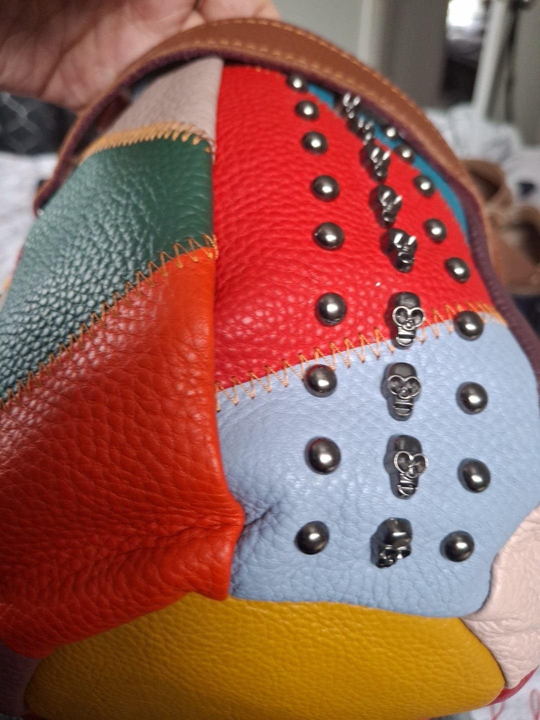 Ameri Leather Colorful Patchwork  Drawstring Pouc… - image 10