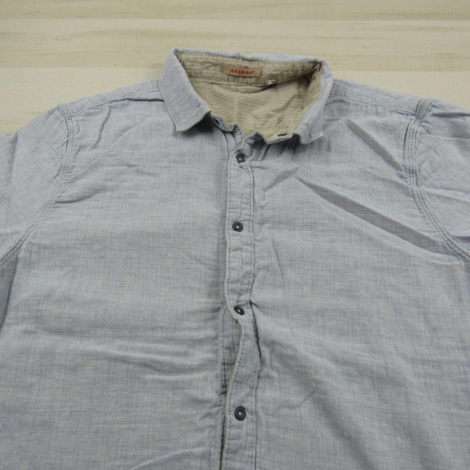 Jeremiah Shirt Mens Large Blue Brown Reversible Button Up Soft Cotton Casual - Image 3 of 4