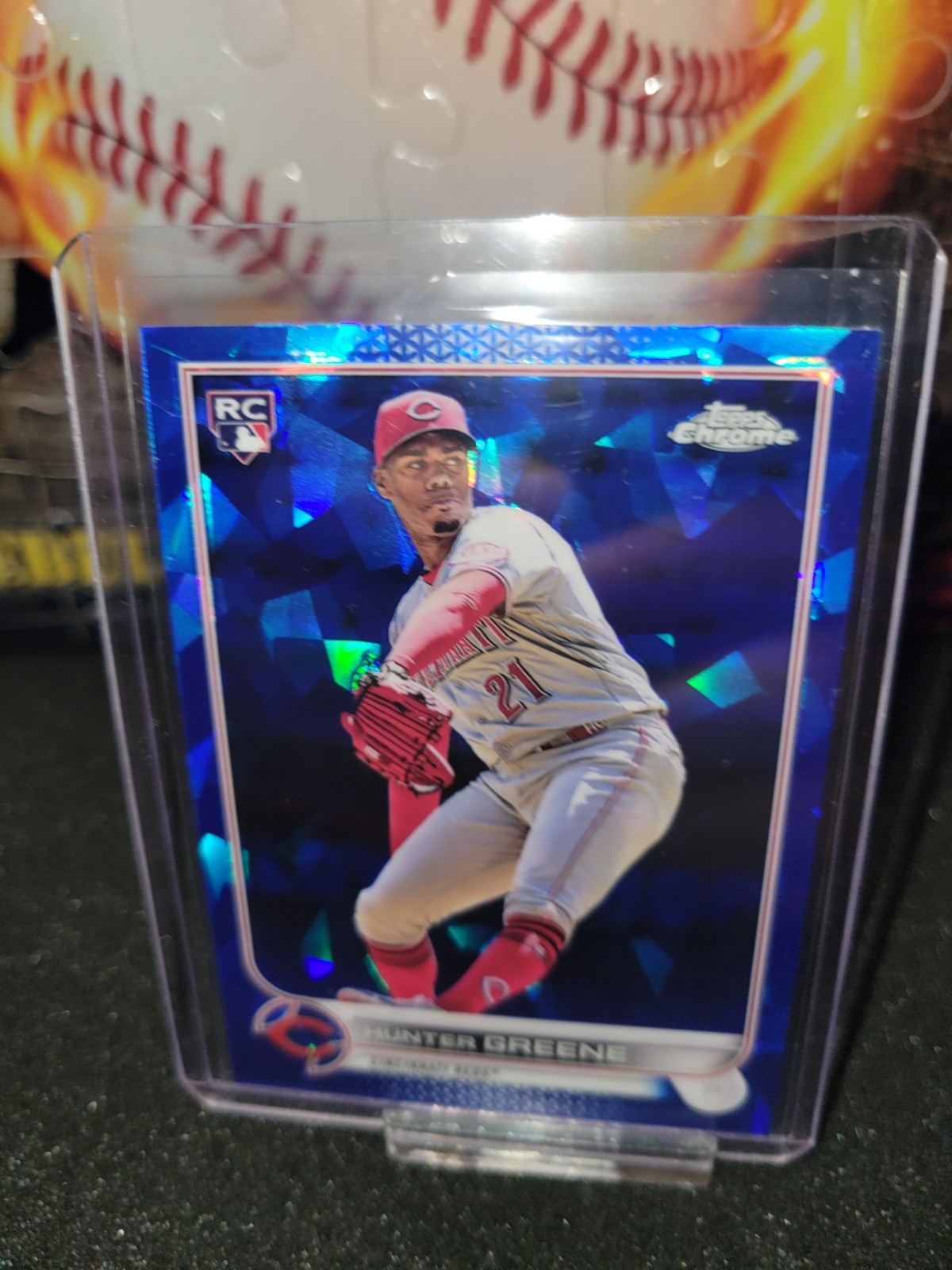 Hunter Greene 2022 Topps Chrome Sapphire Rookie RC Cincinnati Reds #549