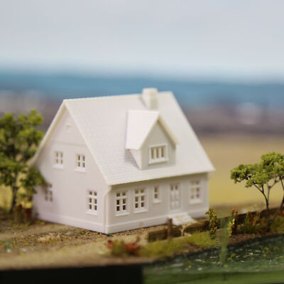 Evemodel N Scale 1:160 Model Village House White Unassembled Building JZN02JJ