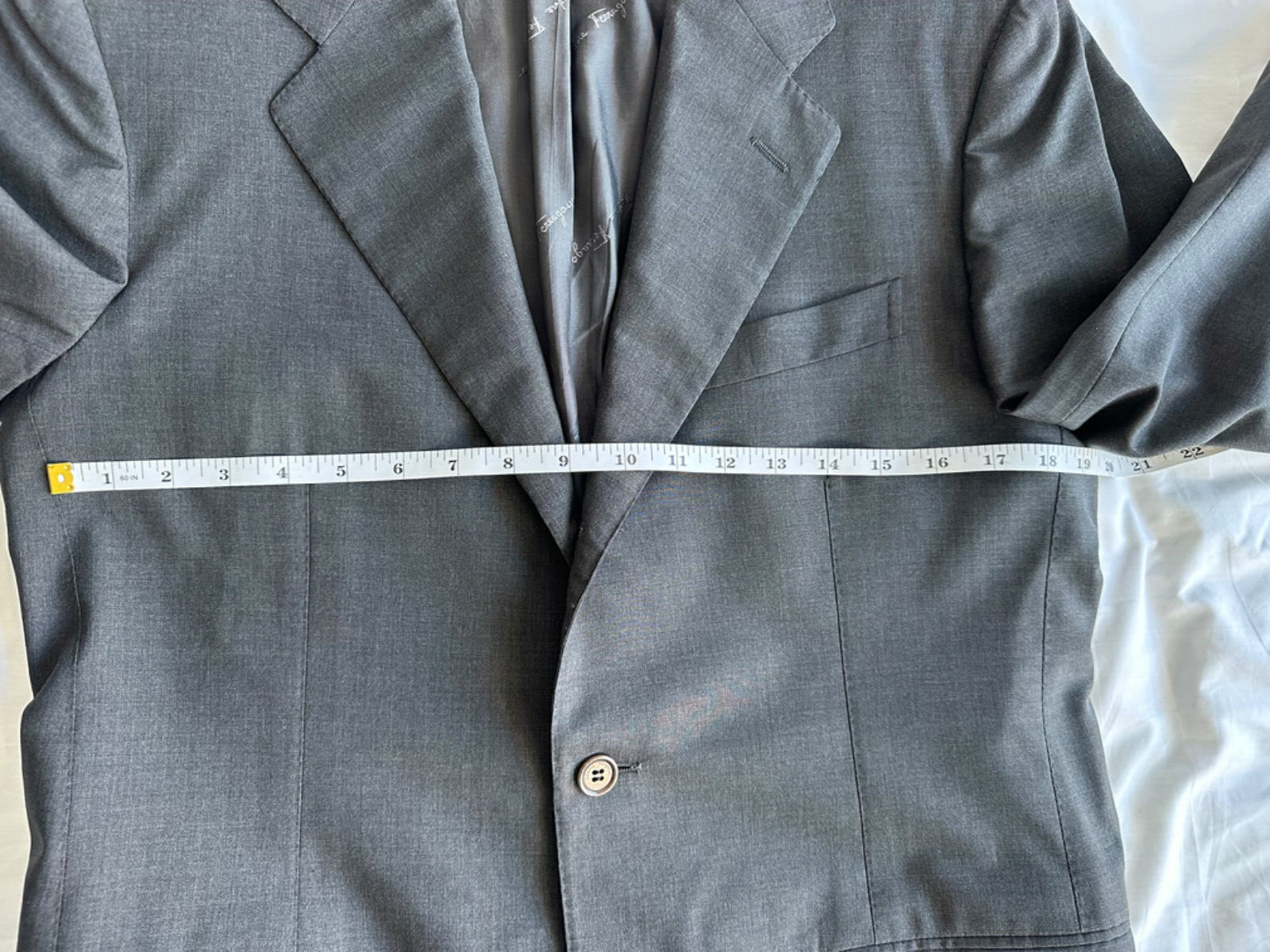 Salvatore Ferragamo Solid Grey Three Button Suit … - image 8