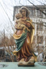 Sehr Schöne Madonna Holz geschnitzt Maria mit Kind Schnitzerei 44 cm 