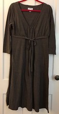 ANN TAYLOR LOFT Brown 3/4 Sleeve Casual Stretchable Dress with Tie Women's 12, L