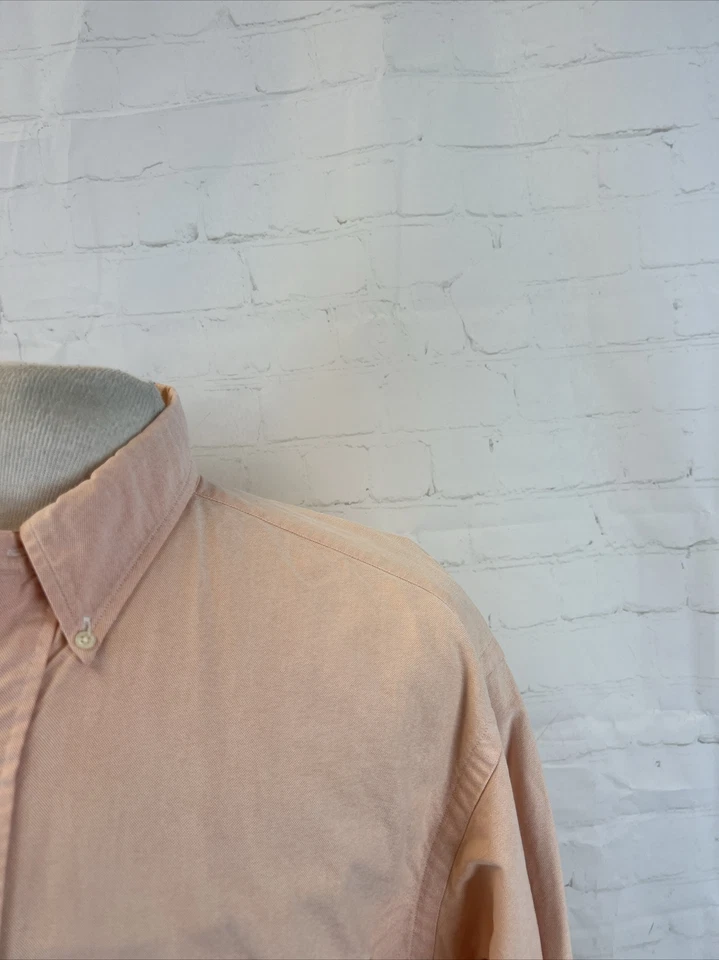 CAMISA GRANDE Ralph Lauren Para Hombre Naranja Melocotón Algodón Oxford Camisa de Vestir TALLA M $128 Foto 2 de 4