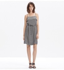 NWT Madewell Silk Striped Tie-waist Dress