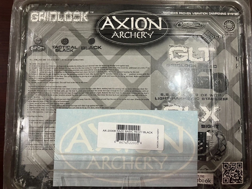 New Axion Raze Basic Drop Away Rest,  Right Hand Black - Image 2 of 2