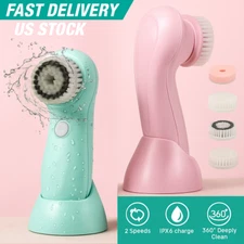 3in1 Rechargeable Electric Facial Cleansing Brush Set Face Body Exfoliating IPX6