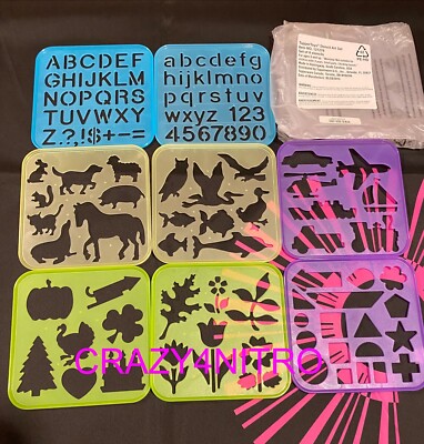 TUPPERWARE NEW STENCIL ART SET 8 STENCILS MODULAR MATES SQUARE BPA FREE SHIPPING