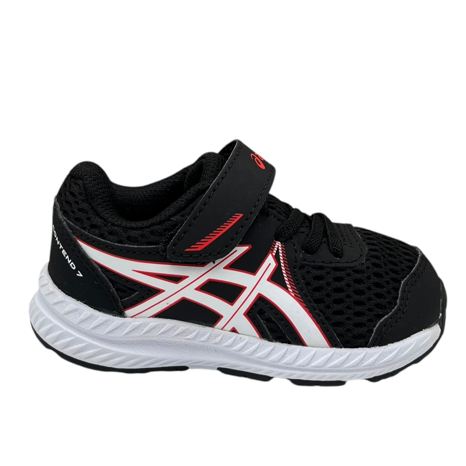 ASICS Baby Boys Slip-on Sneakers Size 6 Black/Red Lightweight Comfort Shoes
