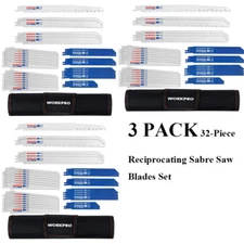 32PC Reciprocating Sabre Saw Blades Set for Wood & Metal with Organizer Pouch