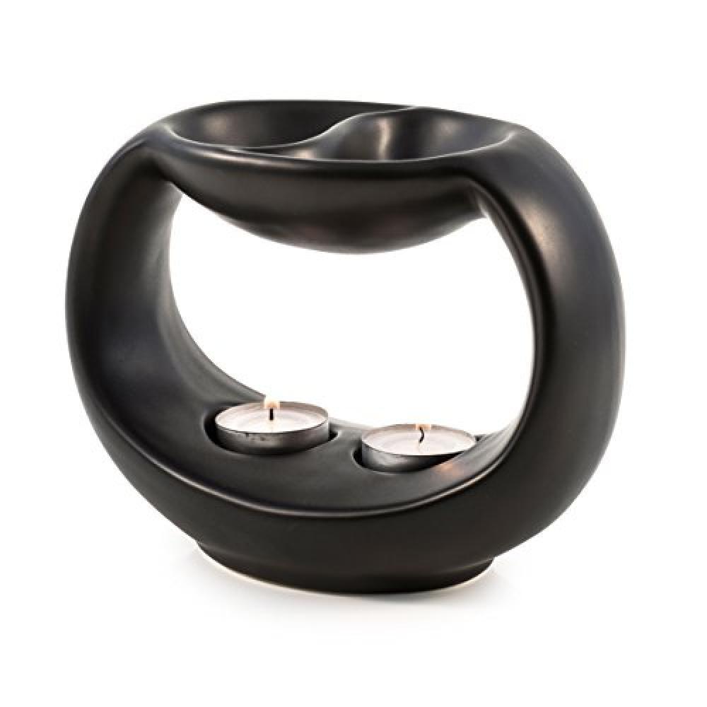 pajoma Lampada profumata Yin & Yang in nero, H 14 cm, per 2 diversi oli profumat