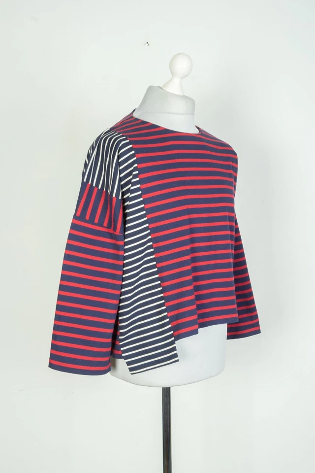 Camisa jersey para mujer Stella McCartney manga larga rayas asimetría talla 40 Foto 2 de 4