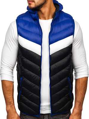 Weste Bodywarmer Steppweste Übergangs Sport Kapuze Ärmellos Herren BOLF Motiv