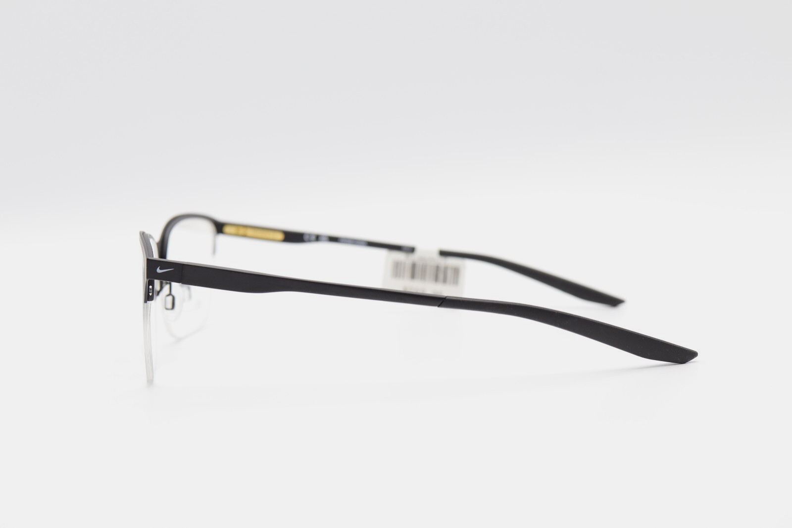 NIKE 8049 002 Matte Black 53-17-140 Men's Half Rim Frames Flex Hinges Y275 thumbnail 5