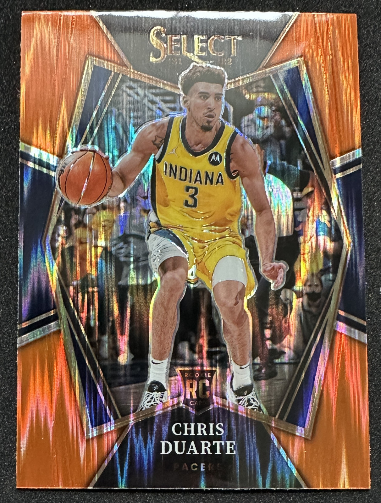 2021-22 Panini Select Chris Duarte RC Orange Flash Prizm Premier Level #146