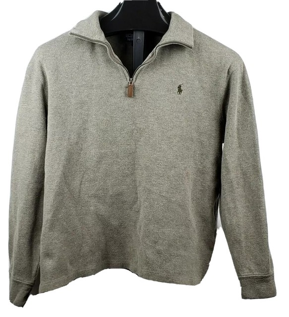 🏇Polo Mens Long Sleeve 3/4 Zip Sweater. Size Medium eBay