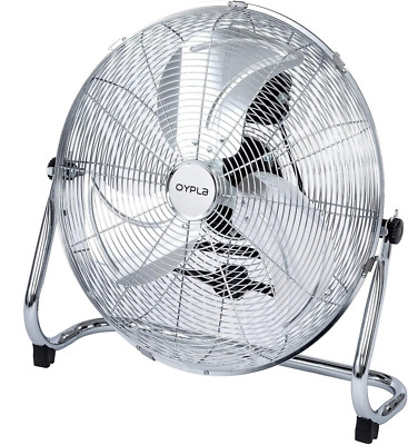 Oypla 18'' Chrom freistehender Bodenventilator 3 Geschwindigkeiten Fitnessstudio Home Lüfter